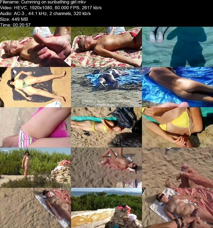 Эксгибиционист дрочит на девушек на пляже
