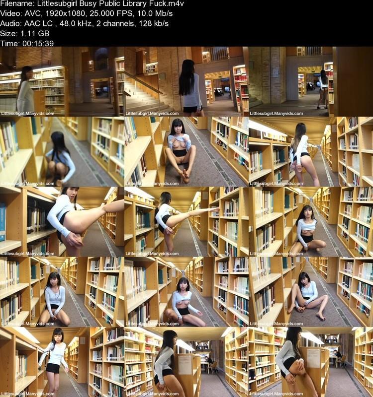 Девушка мастурбирует в библиотеке