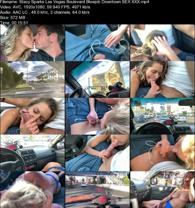 Публичный секс в машине во время езды по городу Лас-Вегас