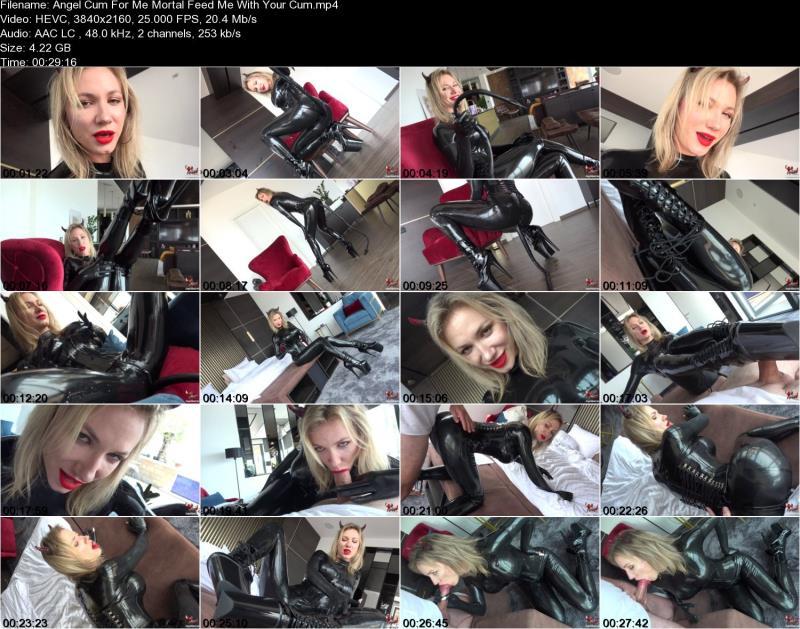Секс с Angel Desert в черном латексном костюме