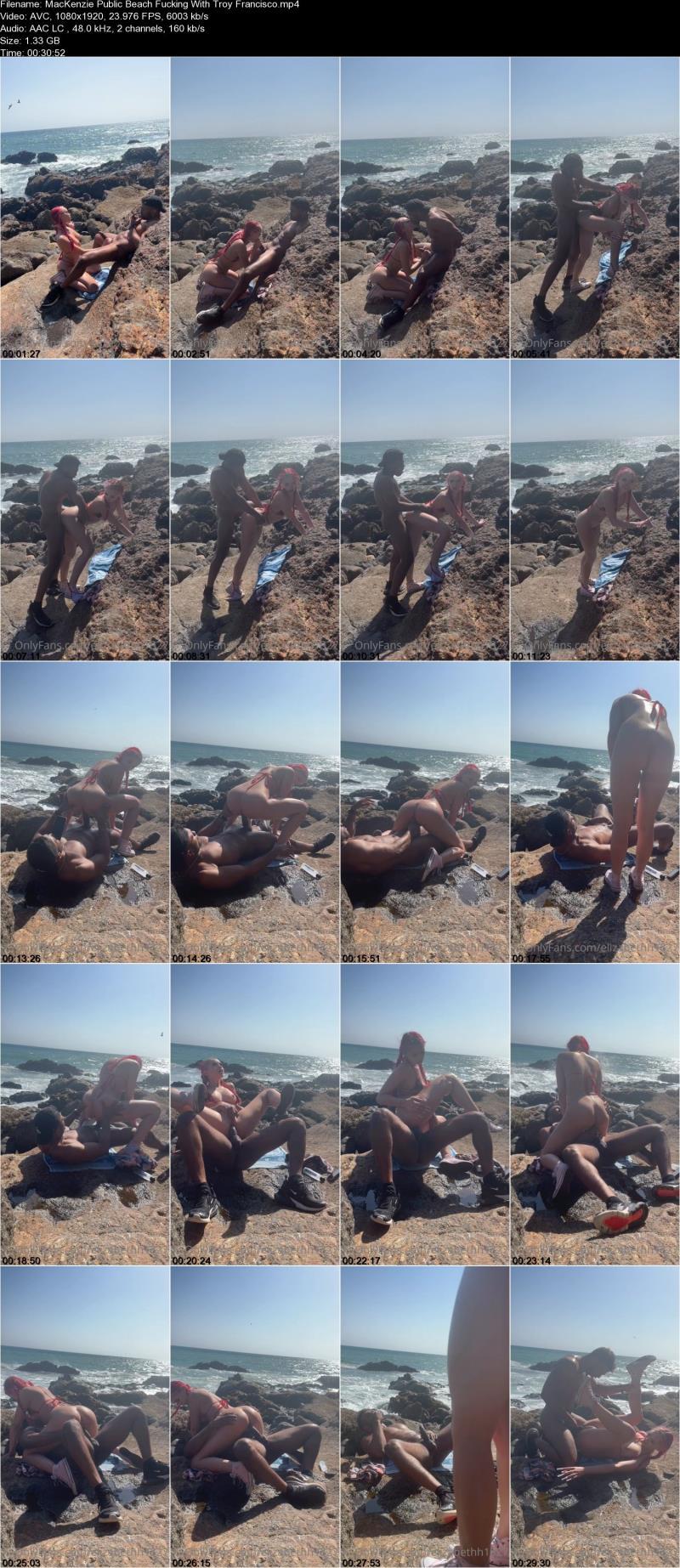 Сексуальная девчонка MacKenzie Holmes изменяет на пляже