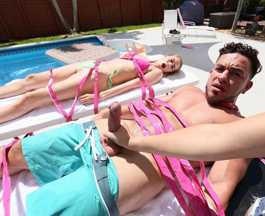 Подруга позвала друзей в гости к себе где их связала и трахнула