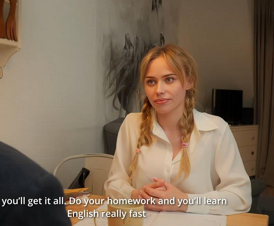 Милая студентка с косичками влюбилась в своего учителя